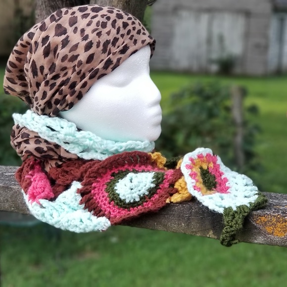 Vintage Lightweight Winter Crochet Scarf Custom - Picture 2 of 8